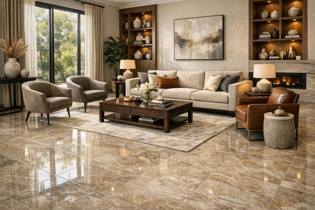 Enhance Living Room Elegance with Tile Floors - Zicana Boutique