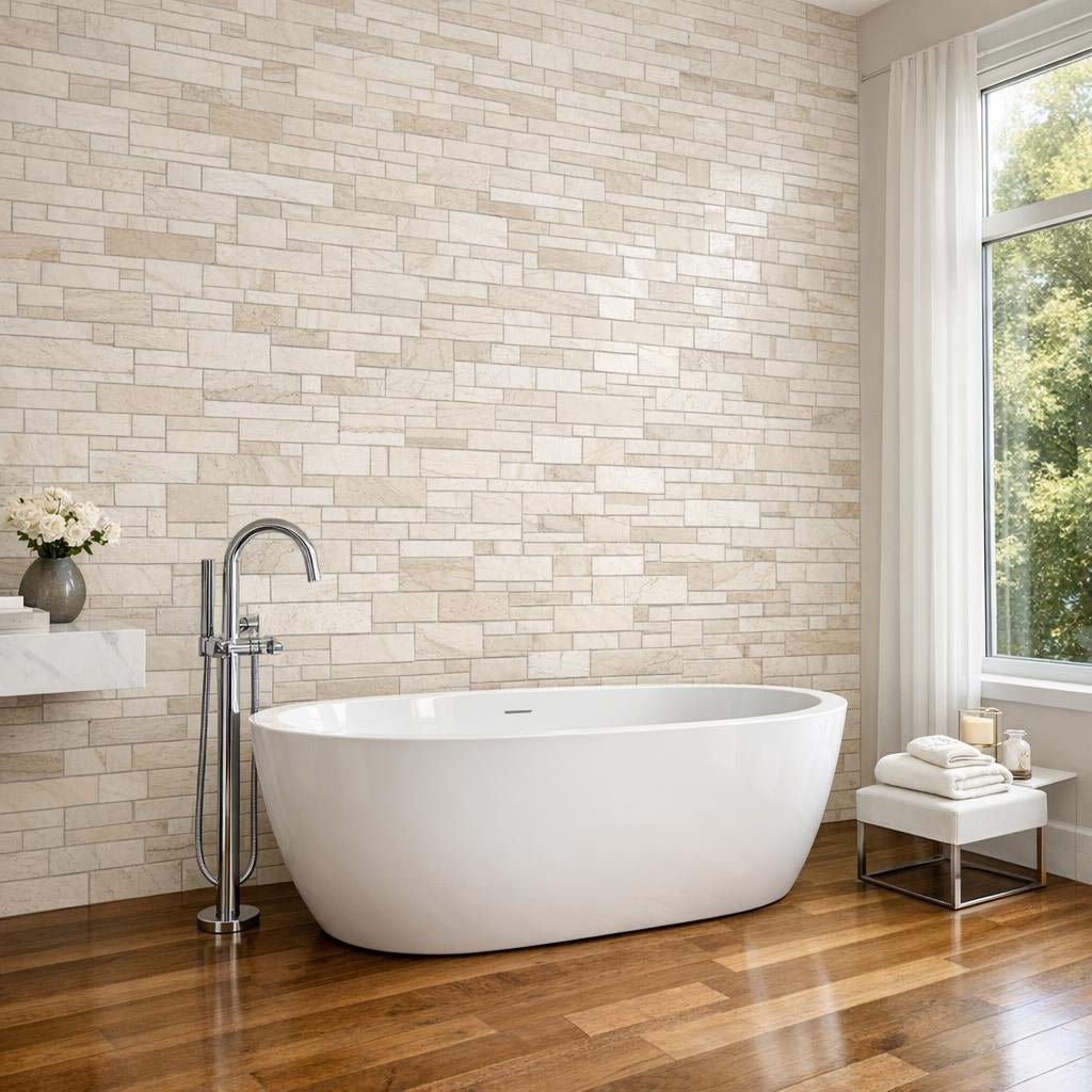 Enhance Spaces with Abbey Road Birch White Travertine Mosaics - Zicana Boutique