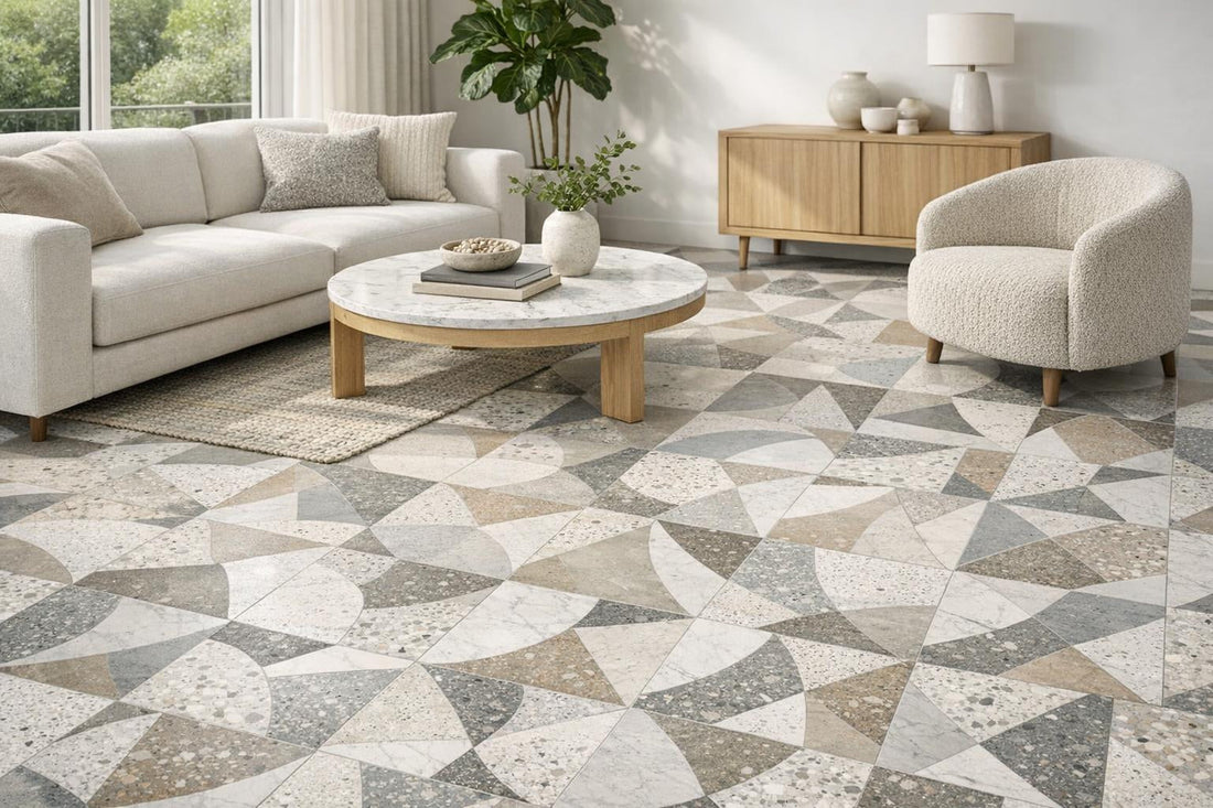 Enhance Spaces with Allen Moon Geometric Terrazzo Tile - Zicana Boutique