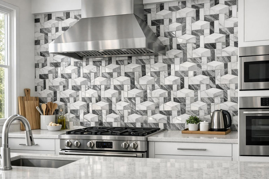 Enhance Spaces with Atlas 3D BlockWeave Mosaic Tile - Zicana Boutique