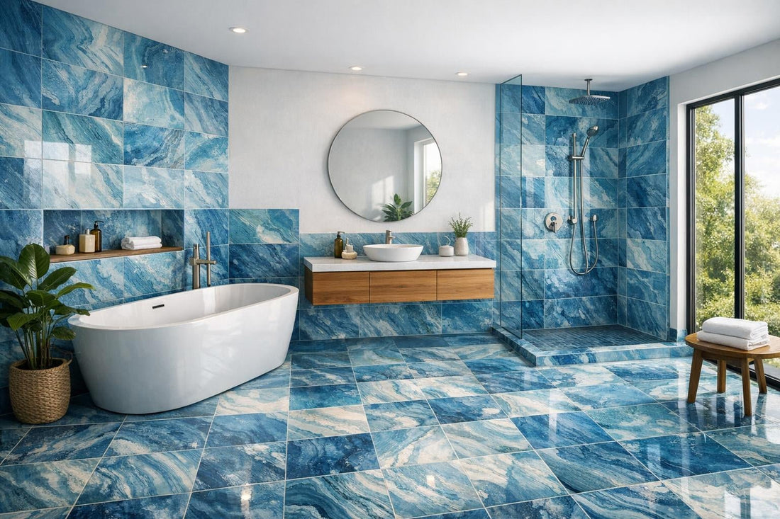 Enhance Spaces with Aura Blue Artistic Tile Solutions - Zicana Boutique