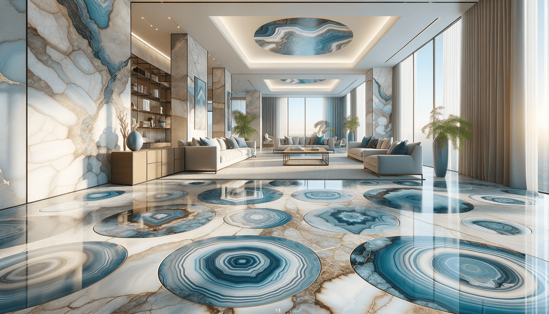 Enhance Spaces with Blue Agate Onyx Raphael Tile - Zicana Boutique