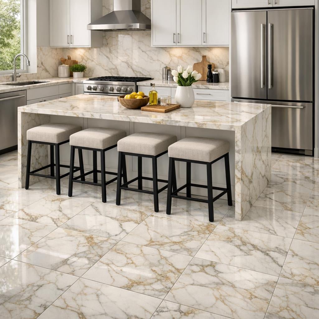 Enhance Spaces with Calacatta Gold Marble Tile Elegance - Zicana Boutique