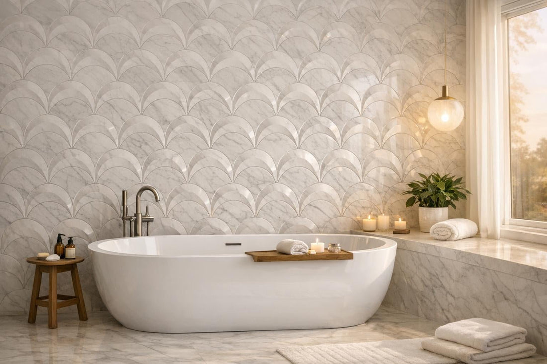 Enhance Spaces with Crescent Taj White Marble Tiles - Zicana Boutique