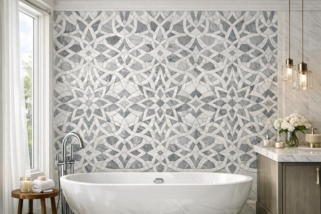 Enhance Spaces with Decova Bali Geometric Marble Mosaic - Zicana Boutique