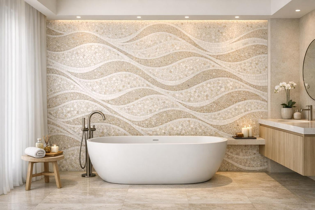 Enhance Spaces with Decova Samoa Bianco Wave Mosaic - Zicana Boutique