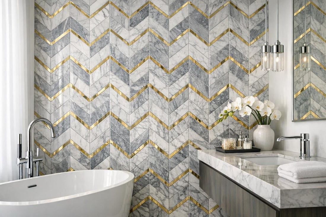Enhance Spaces With Decova Ulis Chevron Marble - Zicana - Zicana Boutique