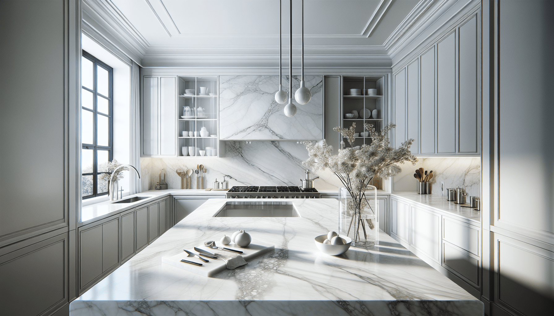 Enhance Spaces with Elegant White Quartzite Countertops – Zicana Boutique
