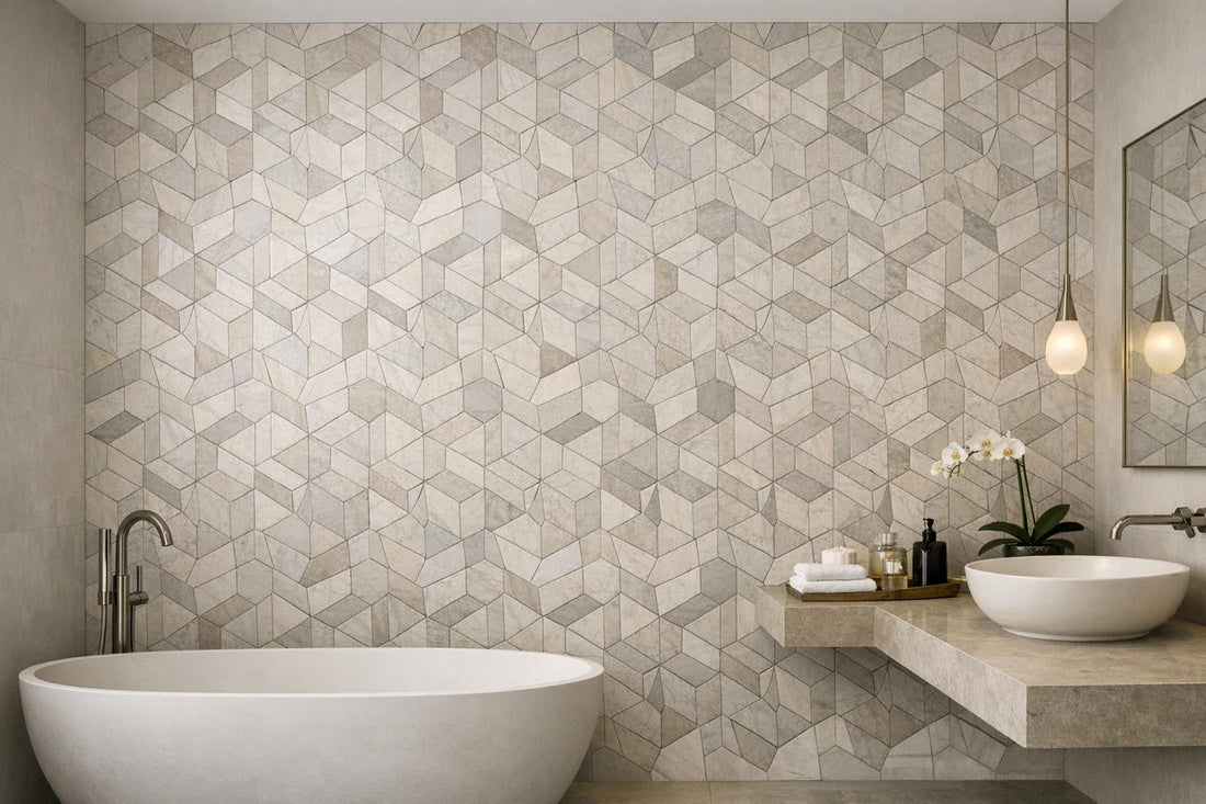 Enhance Spaces with HexaForma 3D Stone Waterjet Mosaic - Zicana Boutique