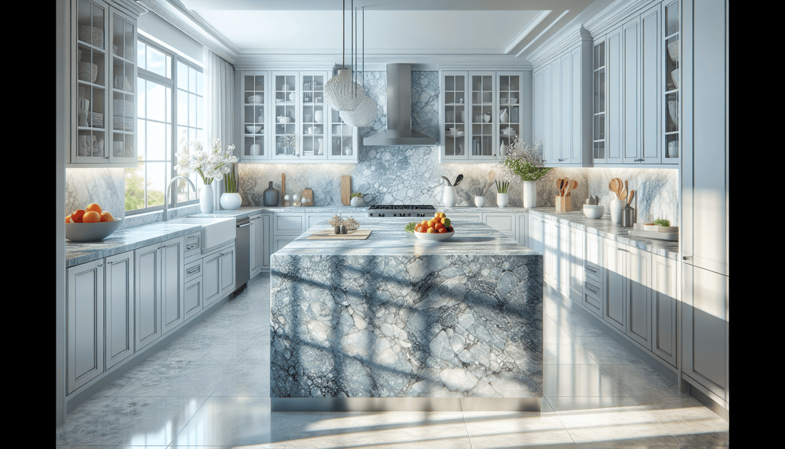 Enhance Spaces with Light Blue Granite Countertops - Zicana Boutique