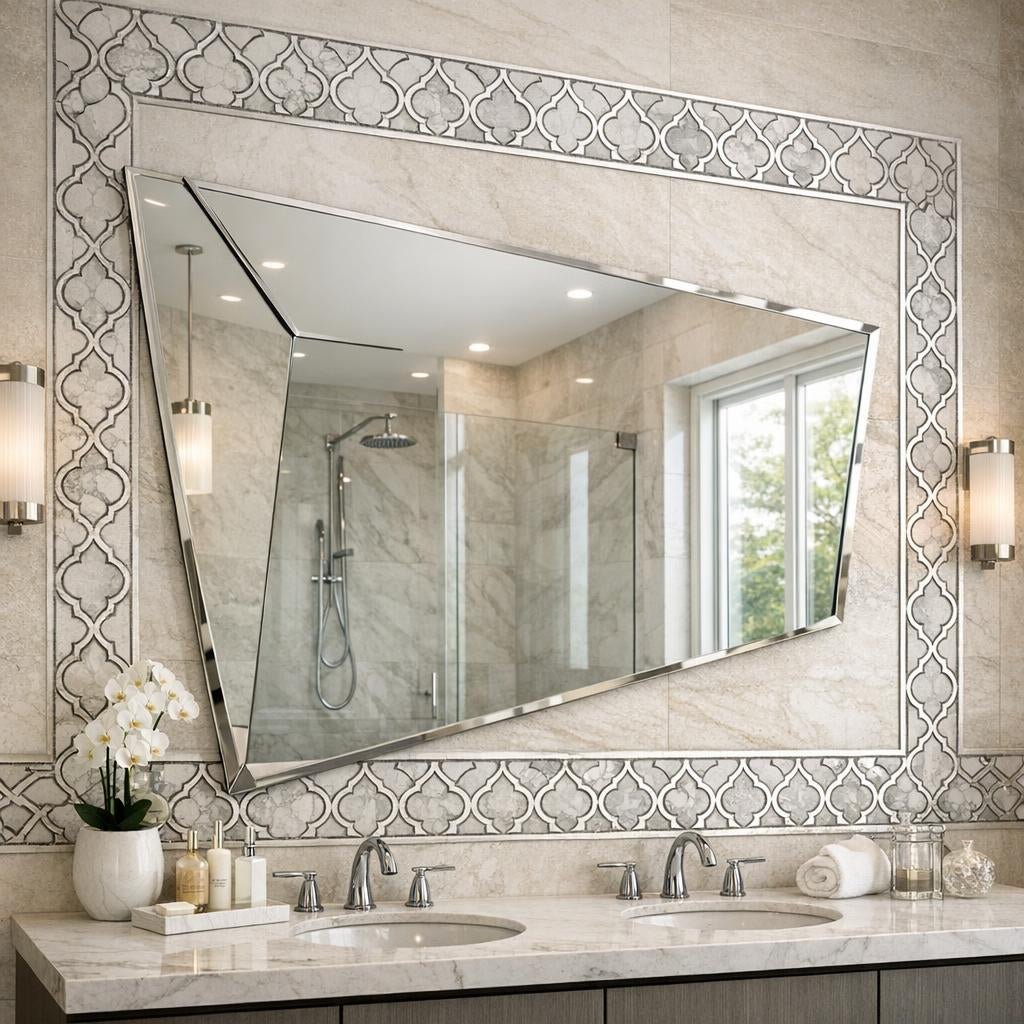 Enhance Spaces with Mirror Angle Waterjet Borders - Zicana Boutique