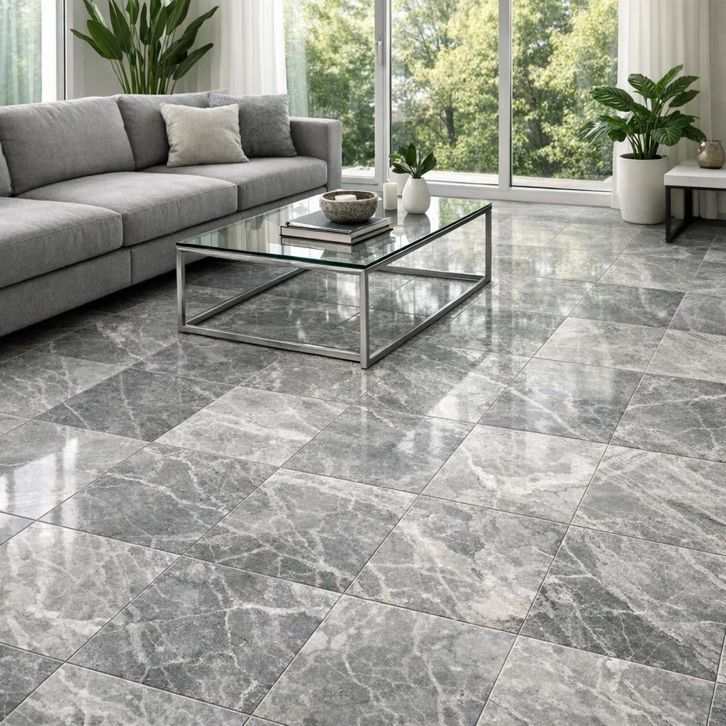 Enhance Spaces with Mountain Mist Grey Marble Tile Elegance - Zicana Boutique