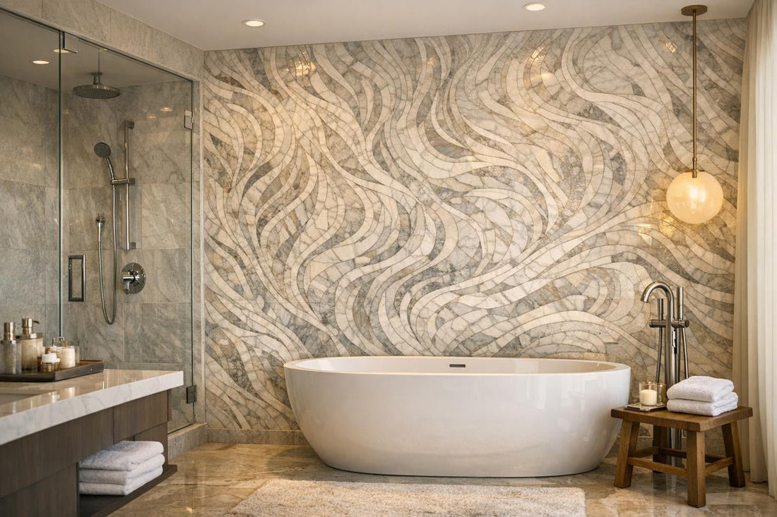 Enhance Spaces with Rivera Danno Arabesque Marble Mosaics - Zicana Boutique