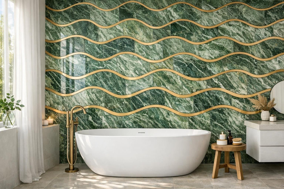Enhance Spaces with Soleil Green Serpentine Artistic Tile - Zicana Boutique