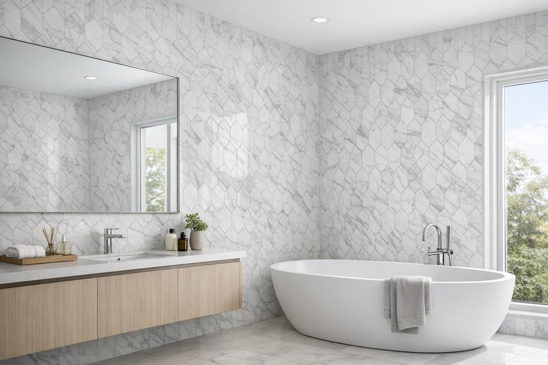 Enhance Spaces with Volakas White Dolomite Artistic Tile - Zicana Boutique