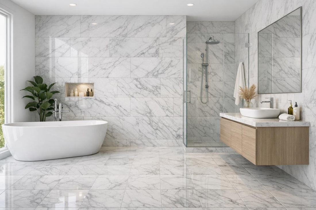 Enhance Spaces with Volakas White Dolomite Marble Tile - Zicana Boutique
