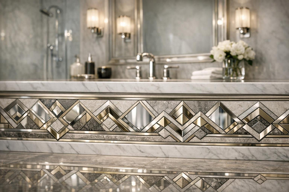 Enhance Spaces with Zicana's Mirror Angle Waterjet Borders - Zicana Boutique