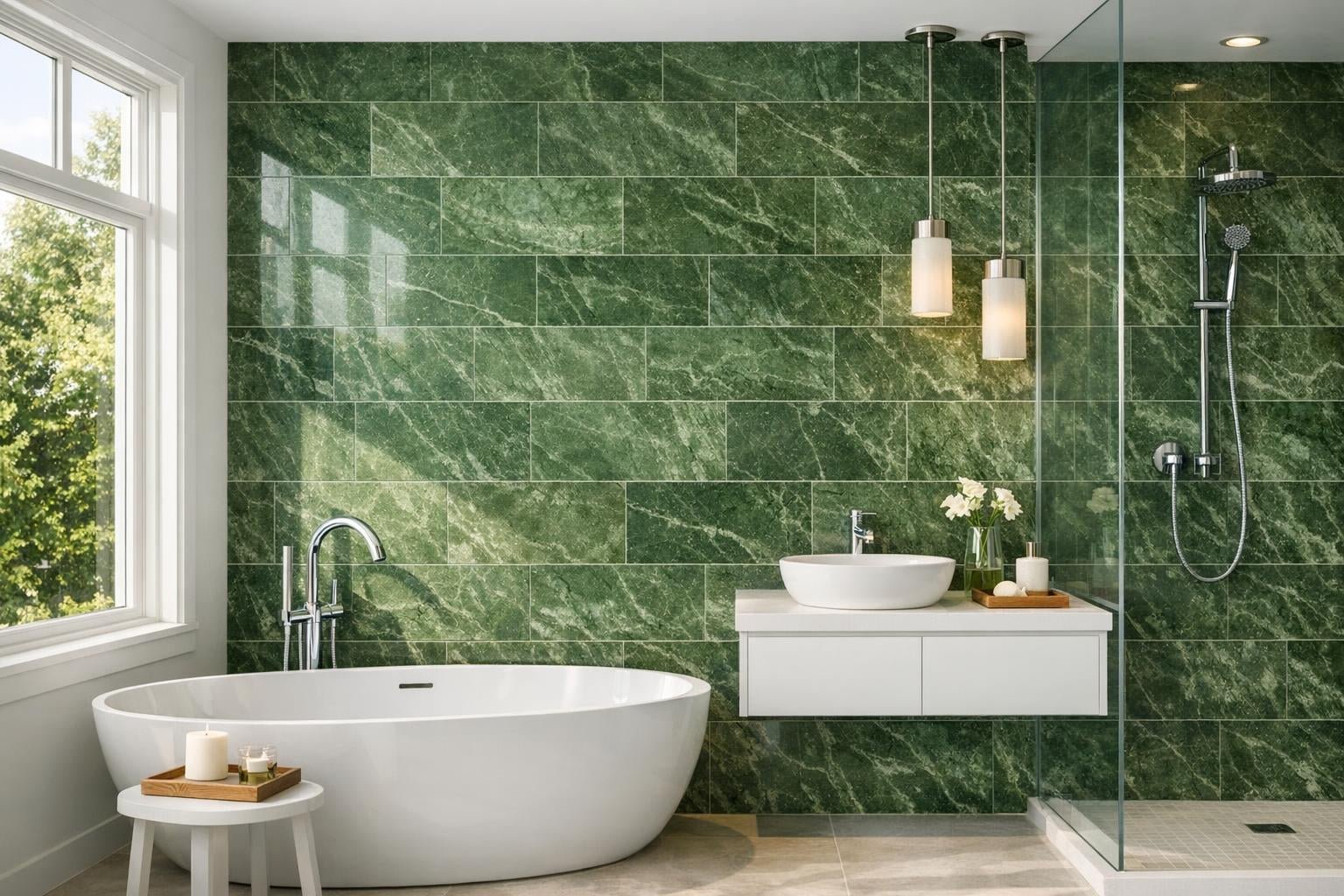 Enhance Your Space with Green Leaf Honed Marble Tiles – Zicana Boutique