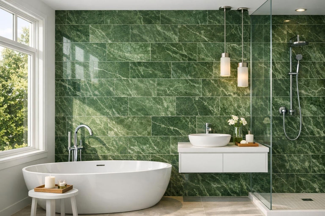 Enhance Your Space with Green Leaf Honed Marble Tiles - Zicana Boutique