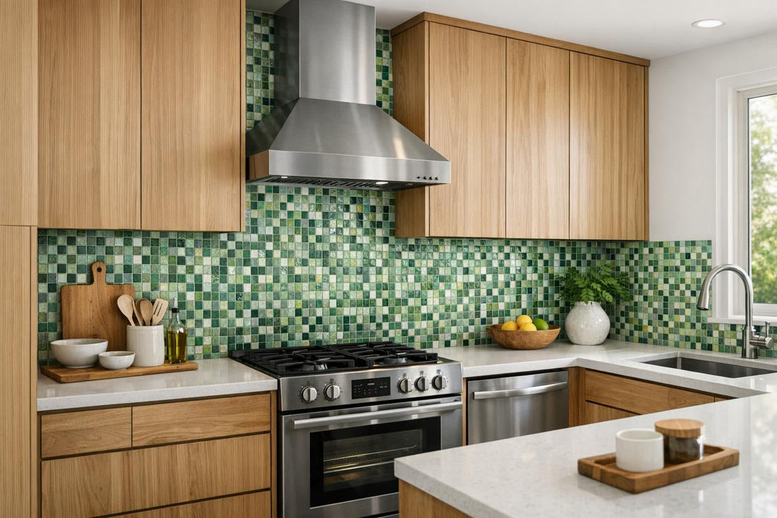 Enhance Your Space with Tappeti Green Blend Mosaic Tiles - Zicana Boutique