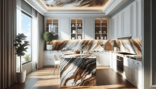 Enhancing Spaces: Brown and White Granite Countertops Elegance - Z Boutique by Marble Couture