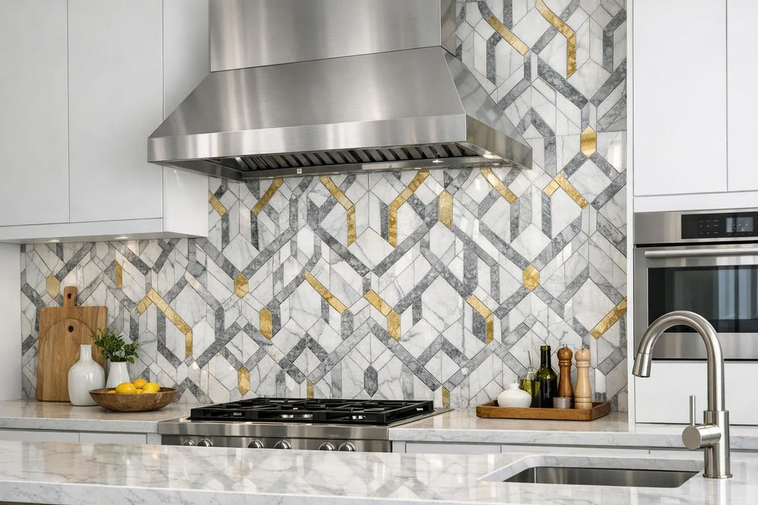 Explore Movara Nolan Geometric Marble Waterjet Mosaic Benefits - Zicana Boutique