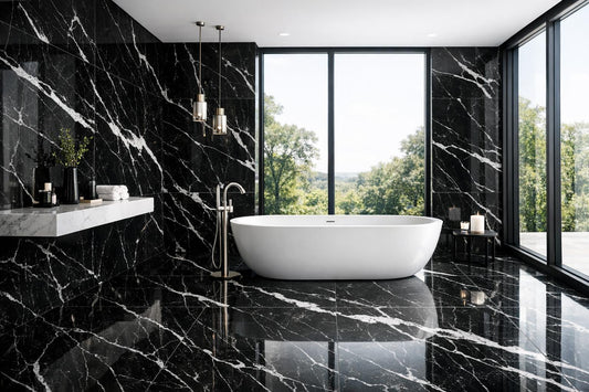 Explore Nero Marquina Raphael Porcelain: Luxury Stone Solutions - Zicana Boutique