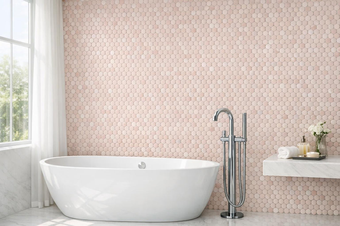 Explore Puntini Rosa Portogallo Mosaic Tile for Elegant Spaces - Zicana Boutique
