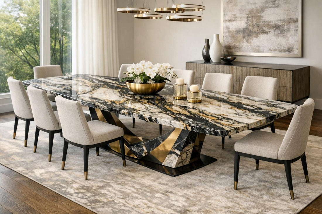 Explore the Copernico Long Dining Table - Marble Couture - Zicana Boutique