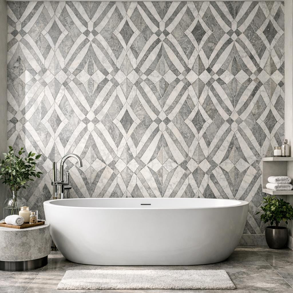 Explore Tonal Marquet Diamond Gris Marble at Zicana Boutique - Zicana Boutique