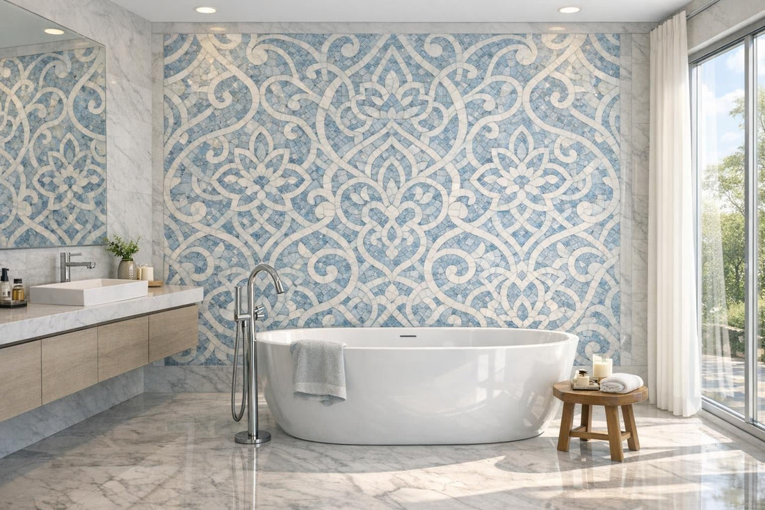 Explore Ventella Aura Ice Marble Mosaics at Zicana Boutique - Zicana Boutique