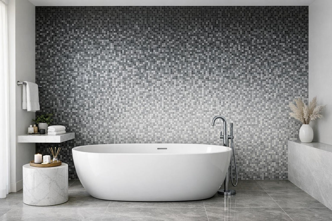 Exploring Ombre Grey Mosaic: Elevate Your Space with Artistic Tile - Zicana Boutique