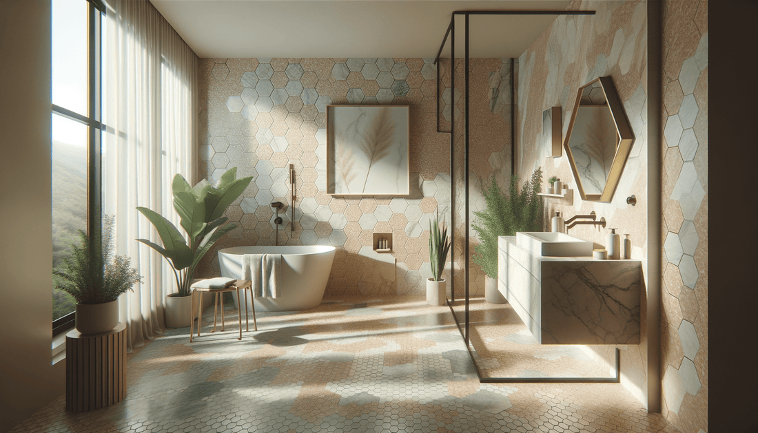 Exploring Rosa Honed Terrazzo: Elegant Hexagon Tiles for Pros - Zicana Boutique