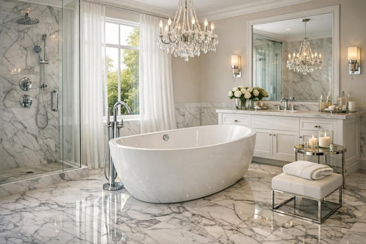 Exquisite Marble Tile Floor Bathroom Designs for Elegance - Zicana Boutique