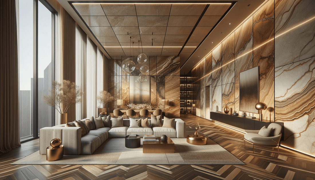 Florim Eccentric Luxe Caramel Elevates Bespoke Stone Designs - Zicana Boutique