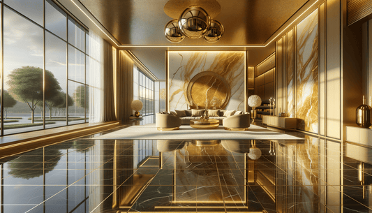 Florim Eternal Gold Glossy Elevates Luxurious Stone Interiors - Zicana Boutique