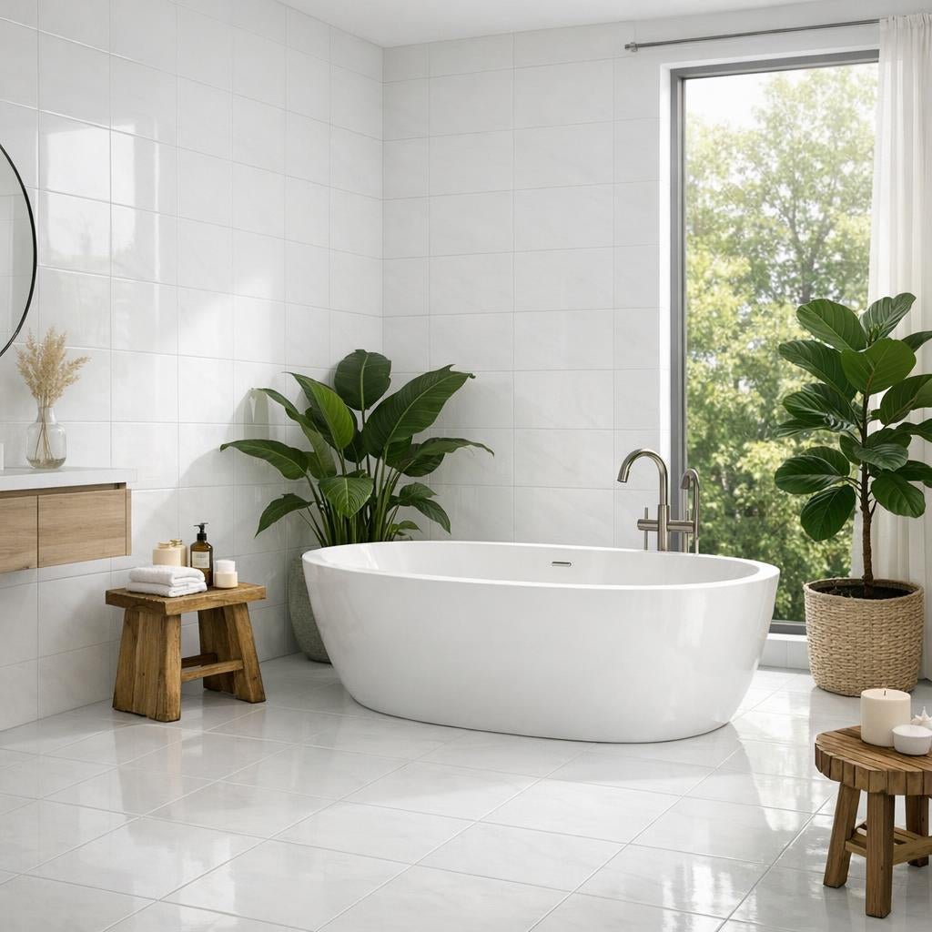 Foundation White Tile: Elevate Spaces with Artistic Elegance - Zicana Boutique
