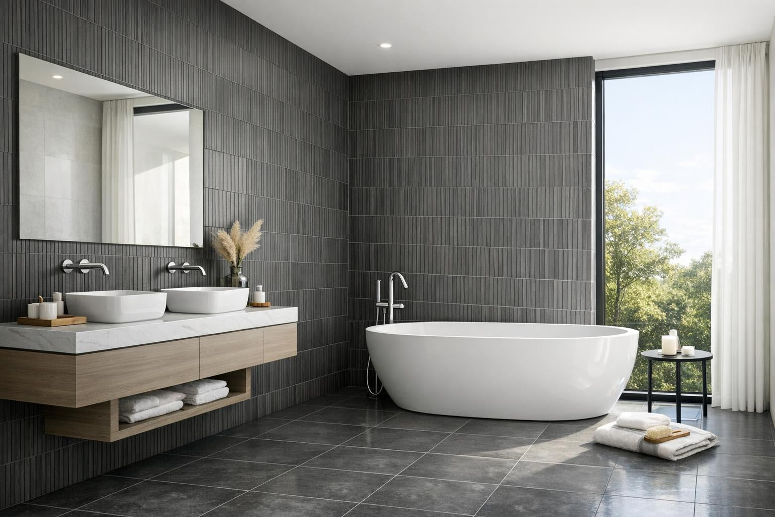 Fringe Thin Anthracite Tile: Elevate Designs with Artistic Elegance ...