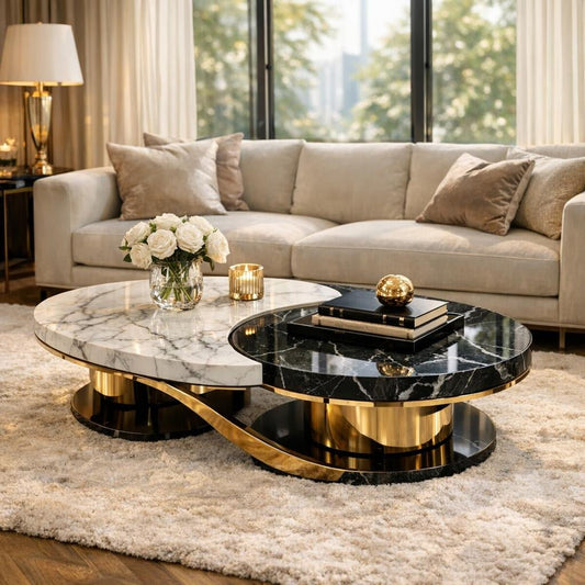 Gemini Coffee Table Style - Marble Couture Elegance - Zicana Boutique