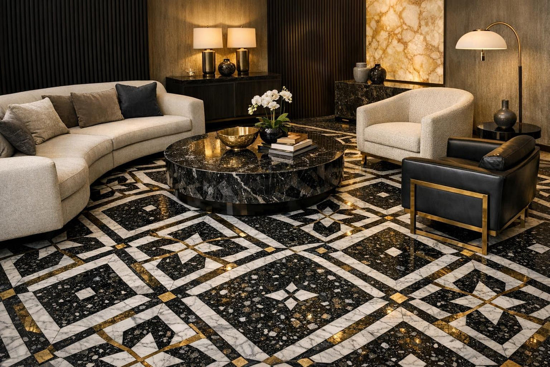 Giore Nero Diamond Mosaic: Elevate Spaces with Zicana Boutique - Zicana Boutique
