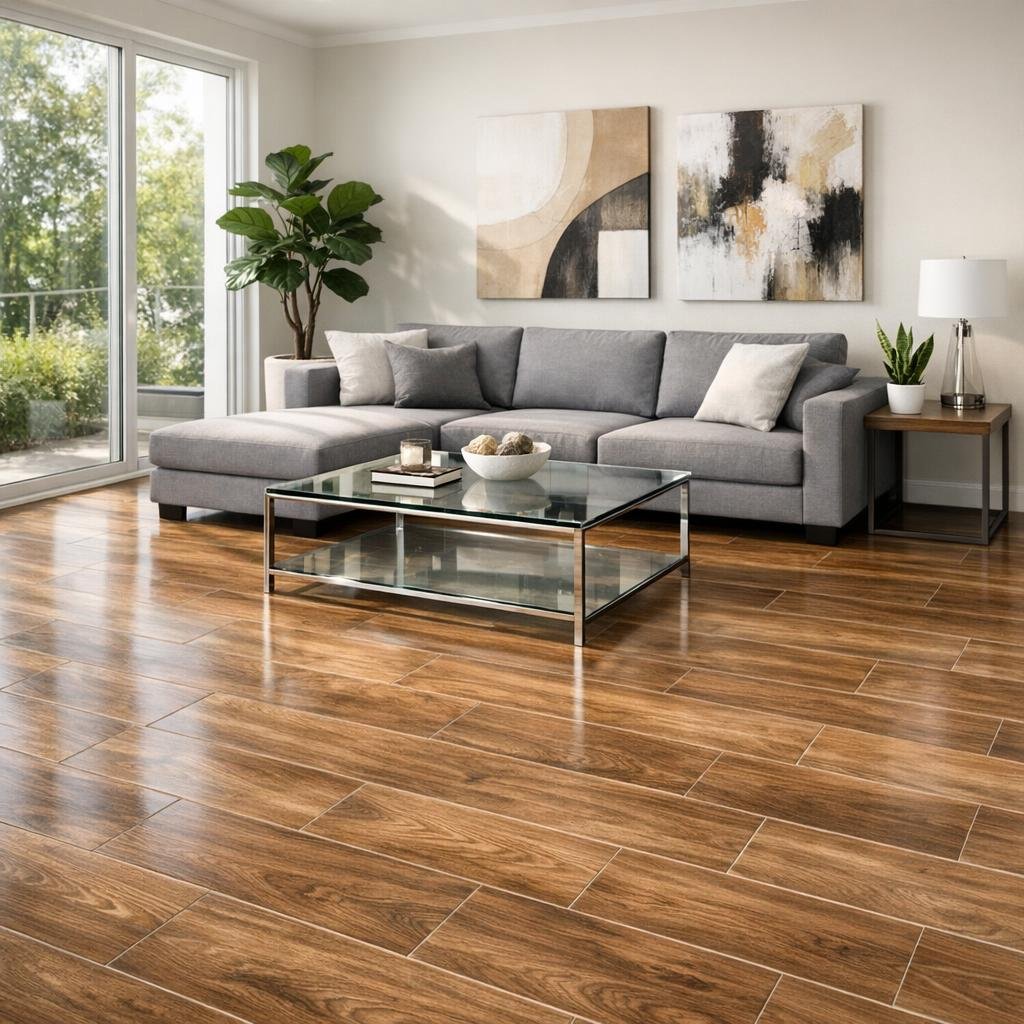Hardwood Look with Ceramic Tile for Elegant Interiors - Zicana Boutique