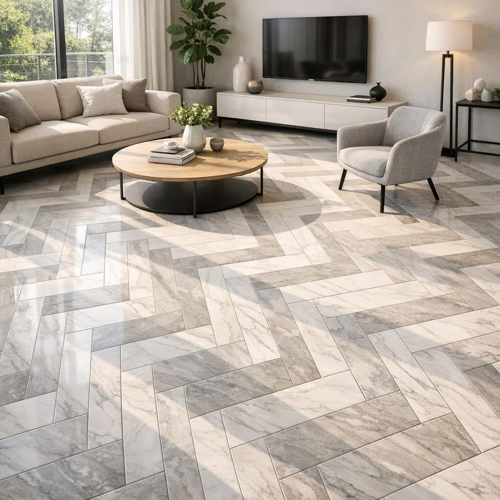 Herringbone Floor Tiles: Elevate Home Style and Design - Zicana Boutique