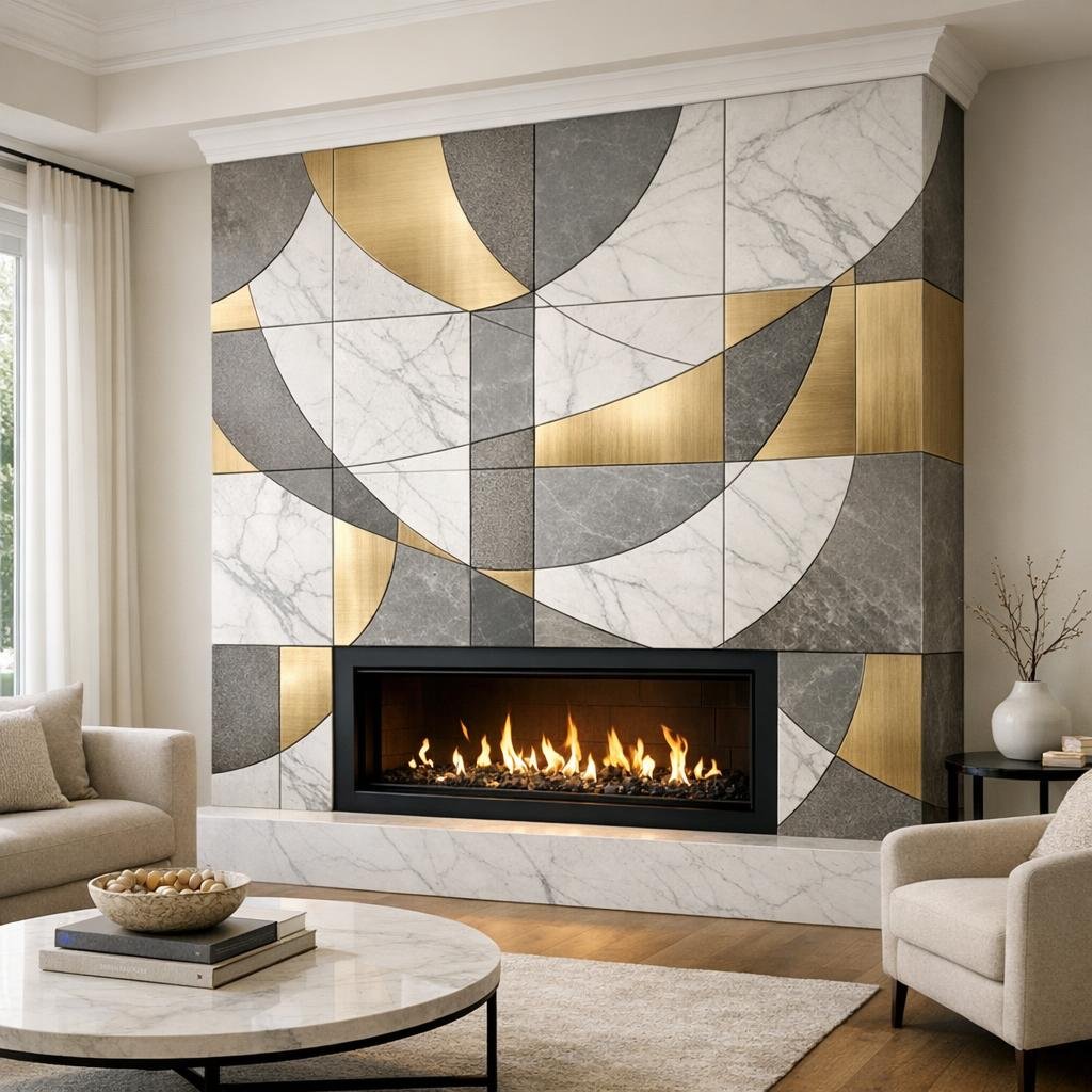 Innovative Fireplace Design Tile Ideas for Elegant Homes - Zicana Boutique