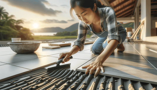 Laying Porcelain Slabs with Tile Adhesive on Concrete Guide - Zicana Boutique