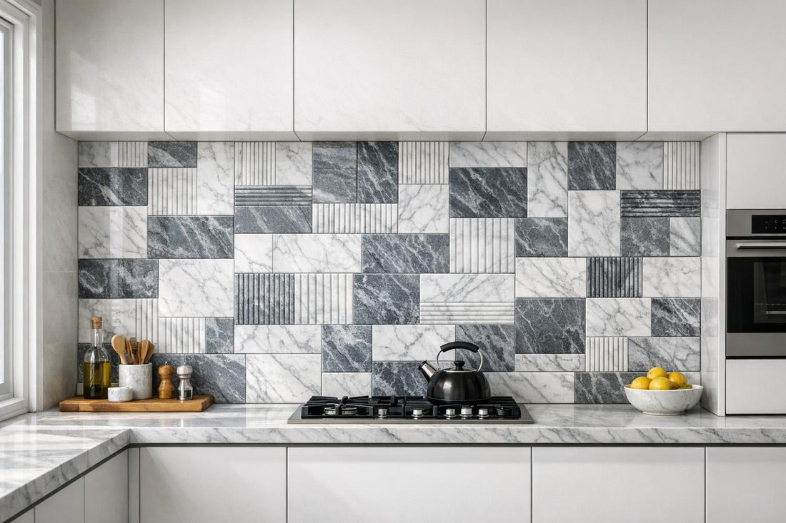 Linear Groove Marble Mosaic: Luxurious Design Solutions - Zicana Boutique