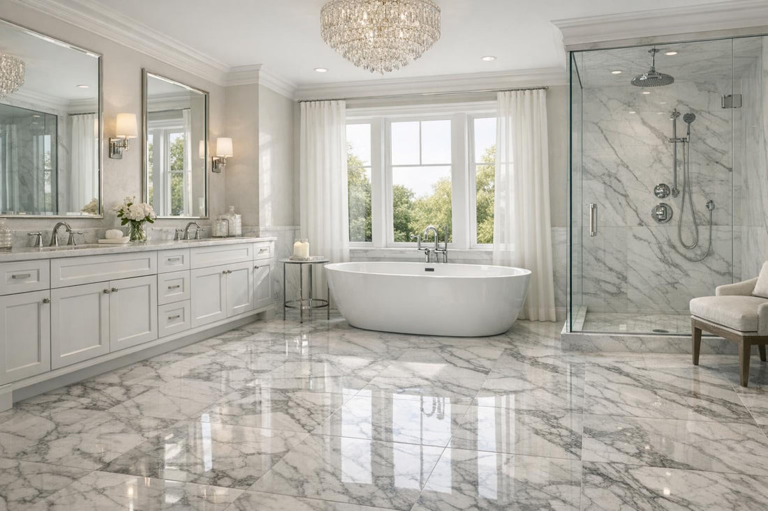 Luxurious Bathroom Floor Tiles: Marble for Timeless Elegance - Zicana Boutique
