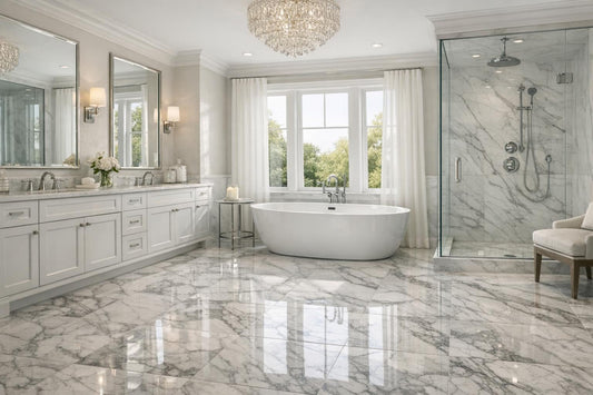 Luxurious Bathroom Floor Tiles: Marble for Timeless Elegance - Zicana Boutique