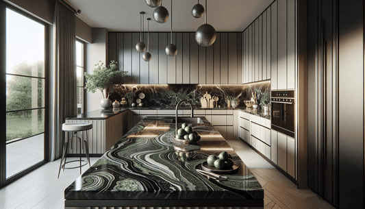 Luxurious Black Green Granite Countertops for Elegant Home Interiors - Z Boutique by Marble Couture