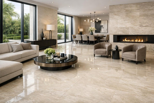 Luxurious Designs with Stone Marfil Florim for Professionals - Zicana Boutique