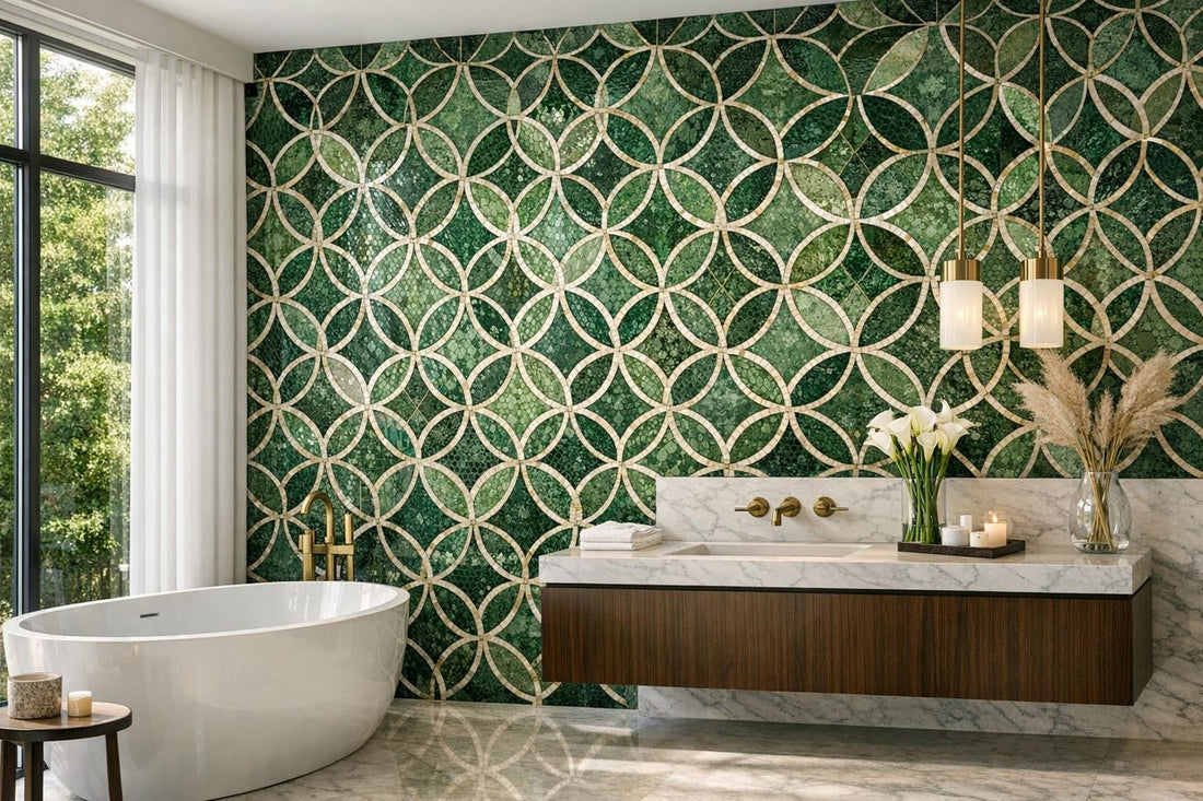 Luxurious Sfera Verde Mosaic: Elevate Your Design Vision - Zicana Boutique